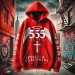 Sp5der Worldwide Red Angel Number 555 Hoodie